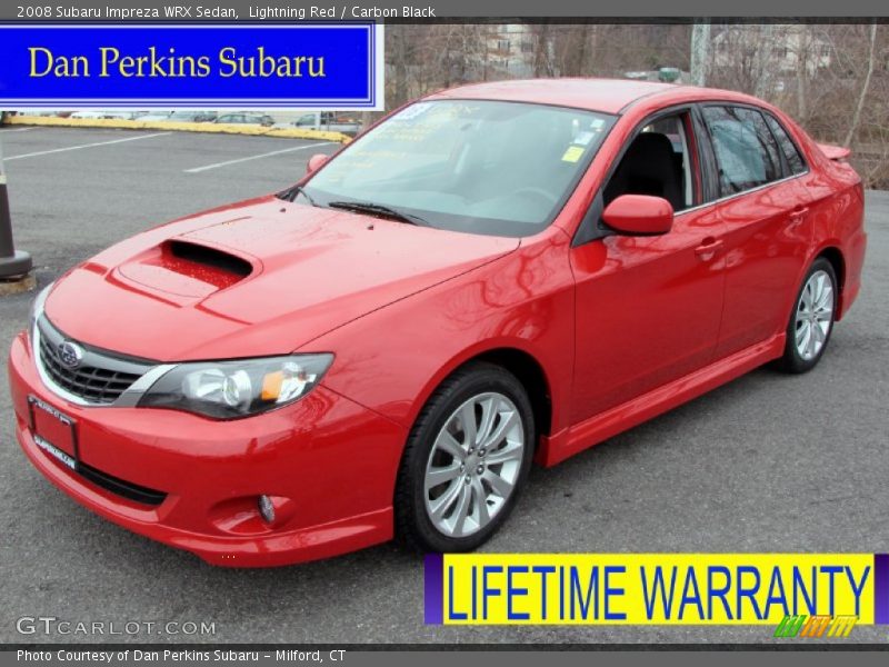 Lightning Red / Carbon Black 2008 Subaru Impreza WRX Sedan
