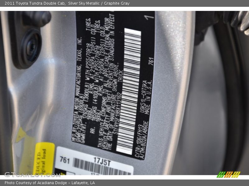 Silver Sky Metallic / Graphite Gray 2011 Toyota Tundra Double Cab