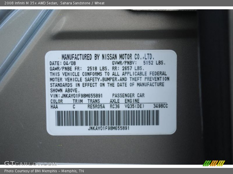 Sahara Sandstone / Wheat 2008 Infiniti M 35x AWD Sedan