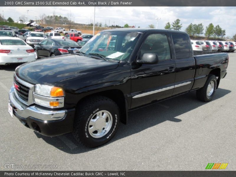 Onyx Black / Dark Pewter 2003 GMC Sierra 1500 SLE Extended Cab 4x4