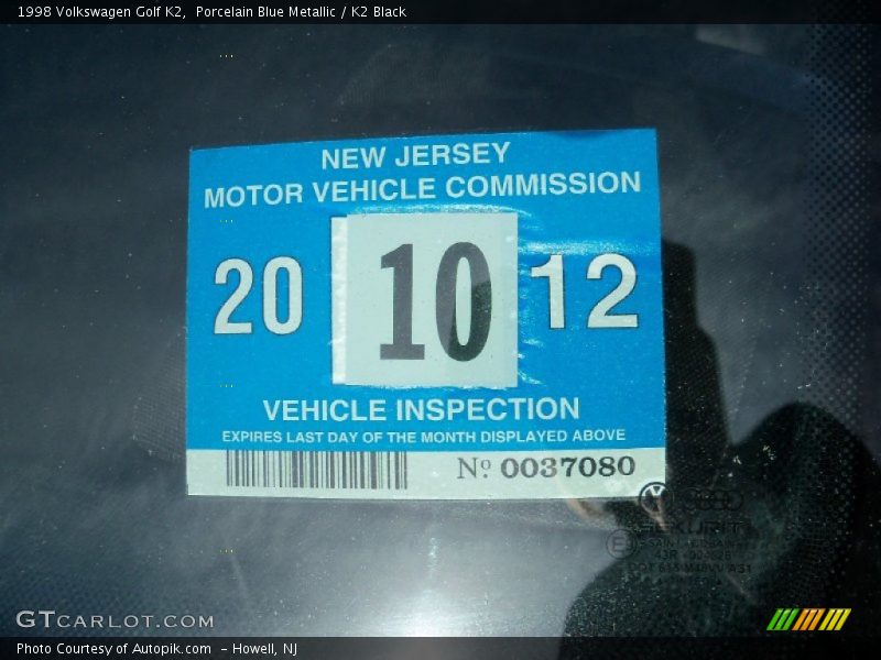 Porcelain Blue Metallic / K2 Black 1998 Volkswagen Golf K2