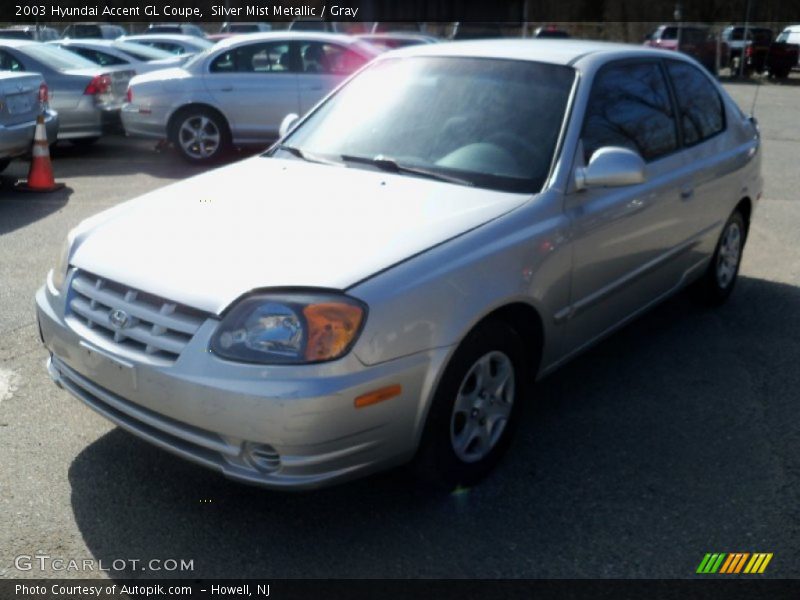 Silver Mist Metallic / Gray 2003 Hyundai Accent GL Coupe