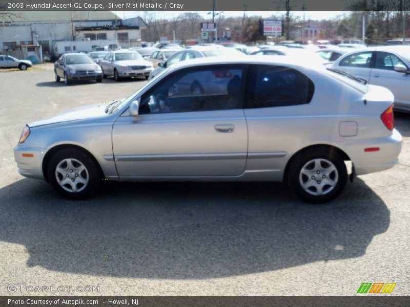 Silver Mist Metallic / Gray 2003 Hyundai Accent GL Coupe