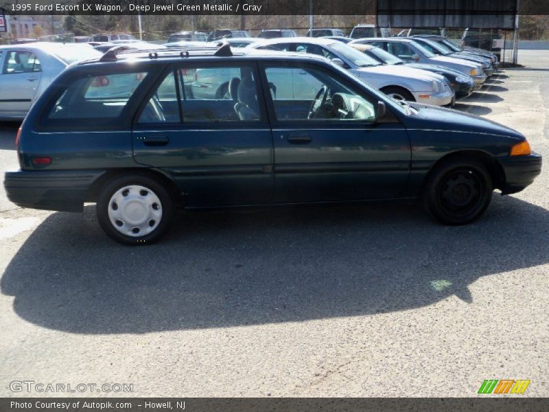 Deep Jewel Green Metallic / Gray 1995 Ford Escort LX Wagon