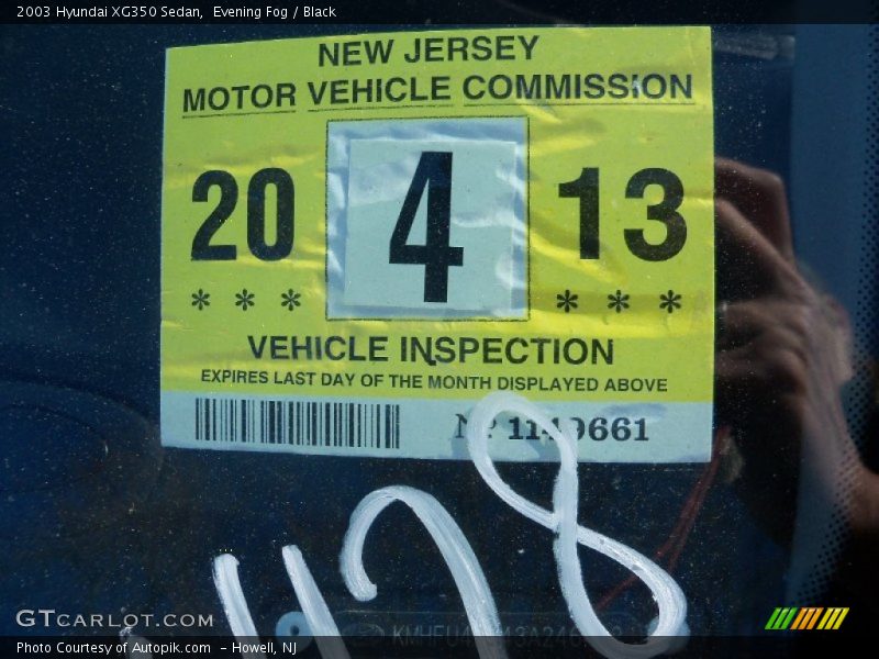 Evening Fog / Black 2003 Hyundai XG350 Sedan