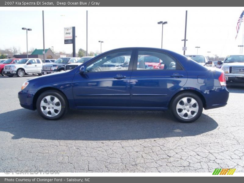 Deep Ocean Blue / Gray 2007 Kia Spectra EX Sedan