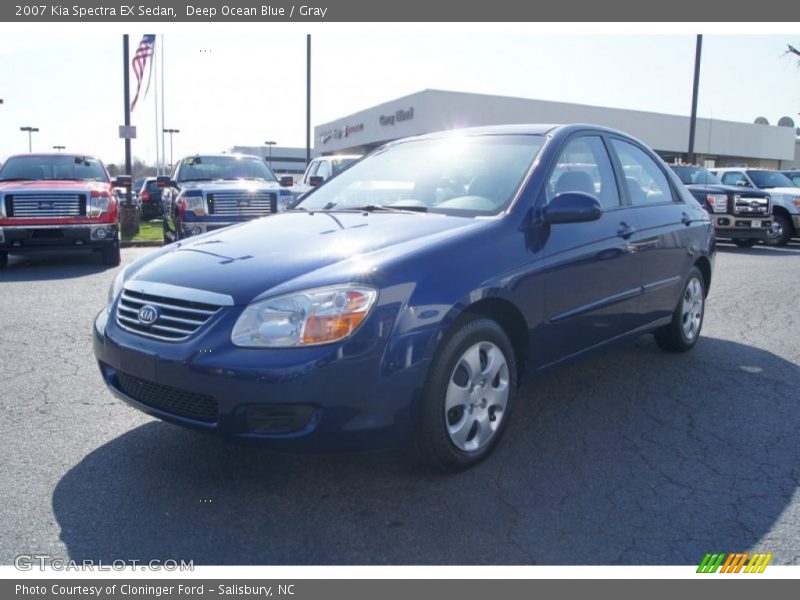 Deep Ocean Blue / Gray 2007 Kia Spectra EX Sedan