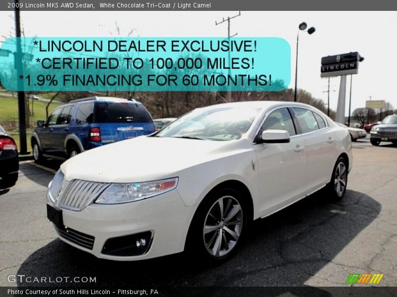 White Chocolate Tri-Coat / Light Camel 2009 Lincoln MKS AWD Sedan