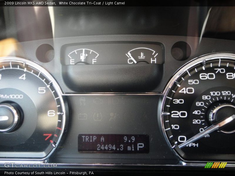 White Chocolate Tri-Coat / Light Camel 2009 Lincoln MKS AWD Sedan
