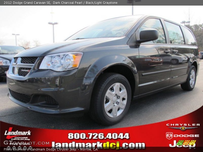 Dark Charcoal Pearl / Black/Light Graystone 2012 Dodge Grand Caravan SE