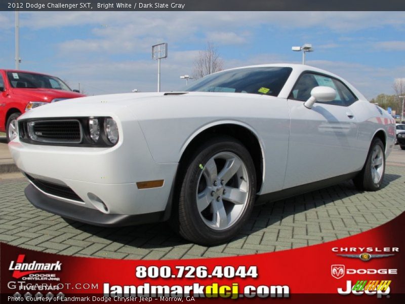 Bright White / Dark Slate Gray 2012 Dodge Challenger SXT
