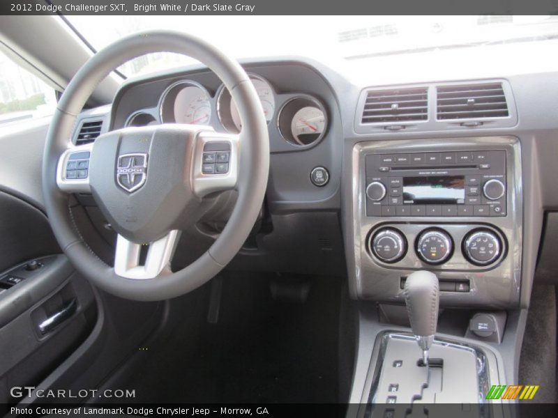 Bright White / Dark Slate Gray 2012 Dodge Challenger SXT