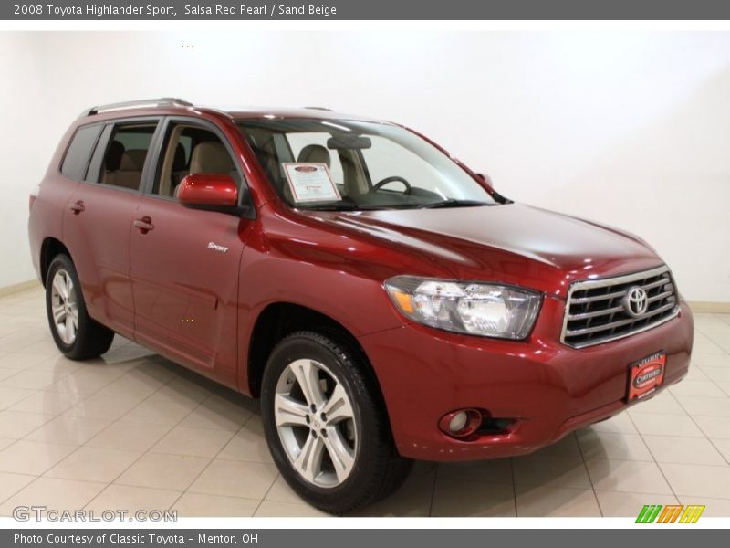 Salsa Red Pearl / Sand Beige 2008 Toyota Highlander Sport