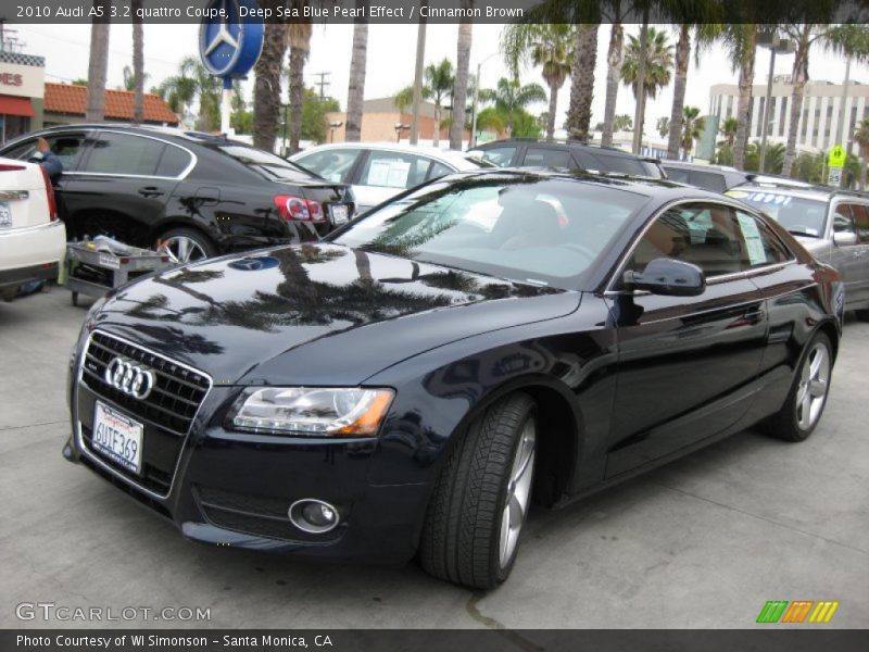 Deep Sea Blue Pearl Effect / Cinnamon Brown 2010 Audi A5 3.2 quattro Coupe