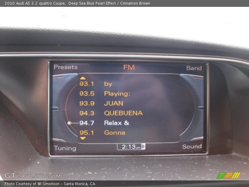 Deep Sea Blue Pearl Effect / Cinnamon Brown 2010 Audi A5 3.2 quattro Coupe