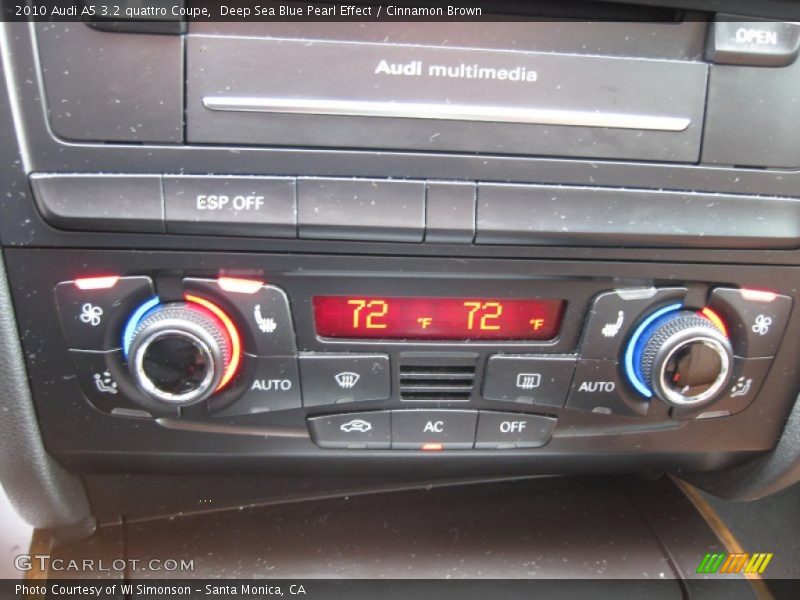 Deep Sea Blue Pearl Effect / Cinnamon Brown 2010 Audi A5 3.2 quattro Coupe