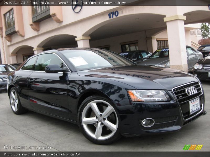 Deep Sea Blue Pearl Effect / Cinnamon Brown 2010 Audi A5 3.2 quattro Coupe