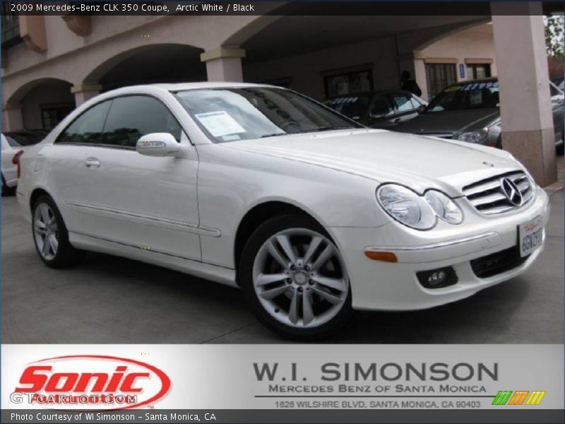 Arctic White / Black 2009 Mercedes-Benz CLK 350 Coupe