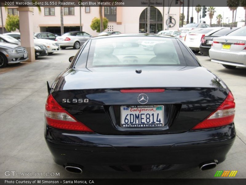 Capri Blue Metallic / Stone 2008 Mercedes-Benz SL 550 Roadster