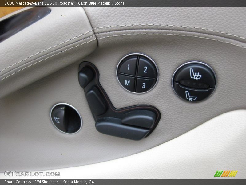Capri Blue Metallic / Stone 2008 Mercedes-Benz SL 550 Roadster