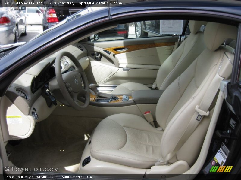 Capri Blue Metallic / Stone 2008 Mercedes-Benz SL 550 Roadster