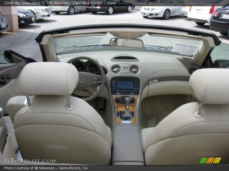Capri Blue Metallic / Stone 2008 Mercedes-Benz SL 550 Roadster
