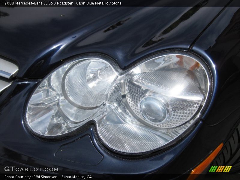 Capri Blue Metallic / Stone 2008 Mercedes-Benz SL 550 Roadster