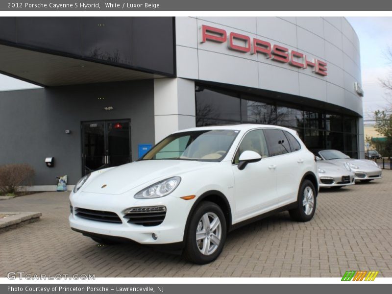 White / Luxor Beige 2012 Porsche Cayenne S Hybrid