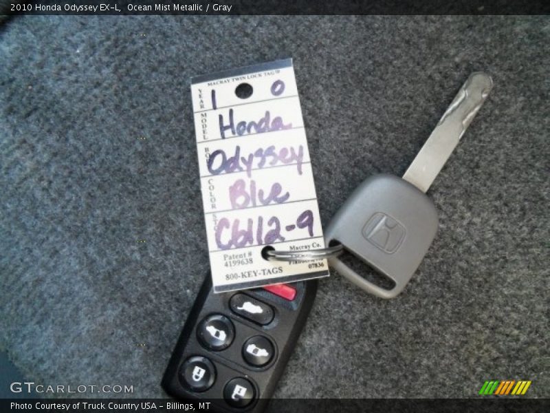 Ocean Mist Metallic / Gray 2010 Honda Odyssey EX-L