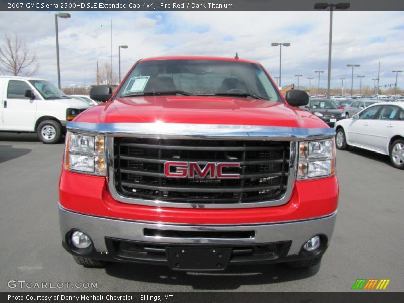 Fire Red / Dark Titanium 2007 GMC Sierra 2500HD SLE Extended Cab 4x4