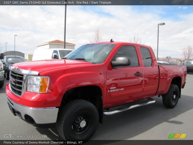 Fire Red / Dark Titanium 2007 GMC Sierra 2500HD SLE Extended Cab 4x4