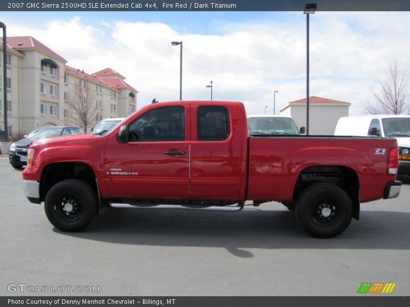 Fire Red / Dark Titanium 2007 GMC Sierra 2500HD SLE Extended Cab 4x4