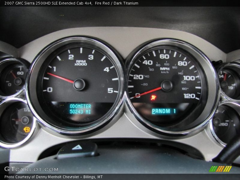 Fire Red / Dark Titanium 2007 GMC Sierra 2500HD SLE Extended Cab 4x4