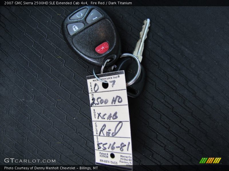 Fire Red / Dark Titanium 2007 GMC Sierra 2500HD SLE Extended Cab 4x4
