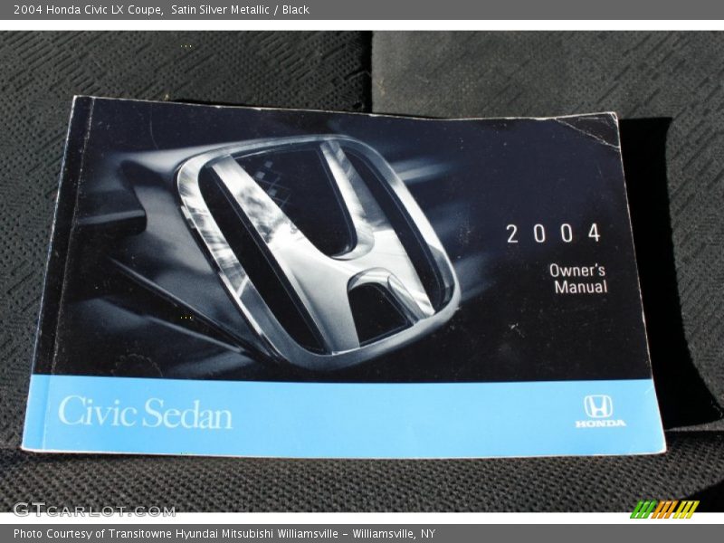 Satin Silver Metallic / Black 2004 Honda Civic LX Coupe