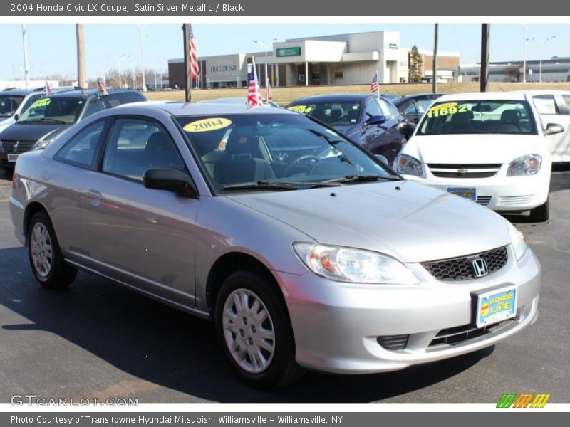 Satin Silver Metallic / Black 2004 Honda Civic LX Coupe