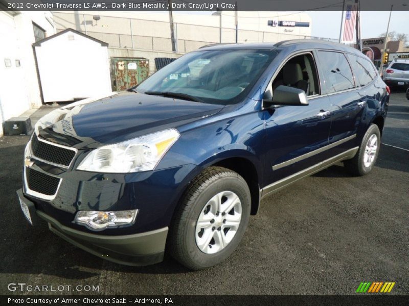 Dark Blue Metallic / Dark Gray/Light Gray 2012 Chevrolet Traverse LS AWD