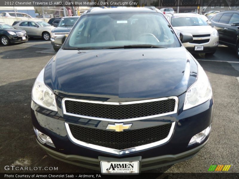 Dark Blue Metallic / Dark Gray/Light Gray 2012 Chevrolet Traverse LS AWD