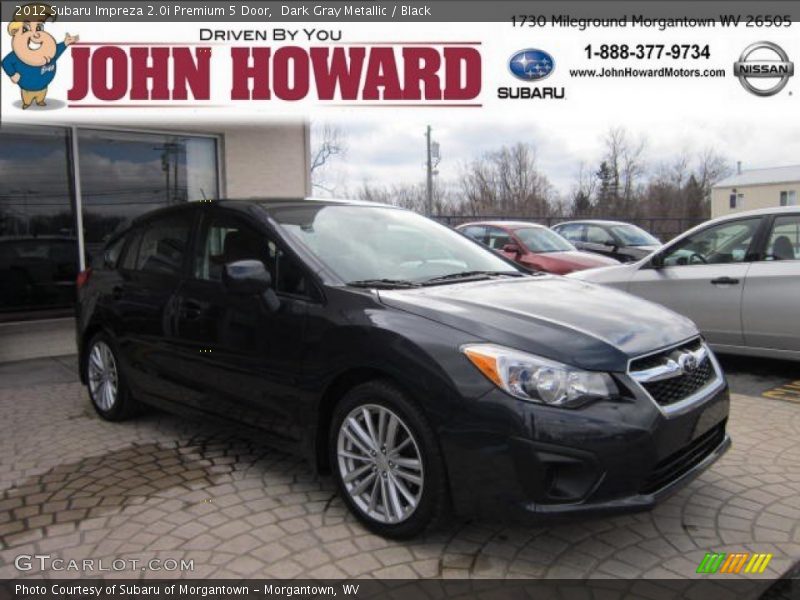 Dark Gray Metallic / Black 2012 Subaru Impreza 2.0i Premium 5 Door