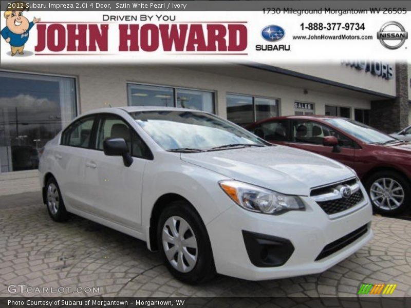 Satin White Pearl / Ivory 2012 Subaru Impreza 2.0i 4 Door