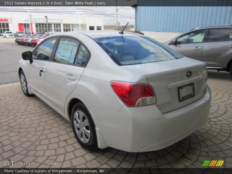 Satin White Pearl / Ivory 2012 Subaru Impreza 2.0i 4 Door