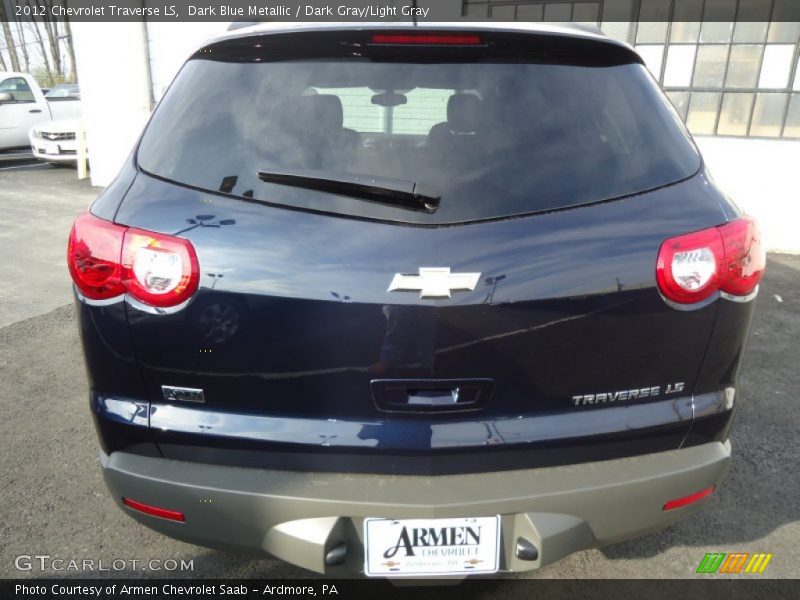 Dark Blue Metallic / Dark Gray/Light Gray 2012 Chevrolet Traverse LS