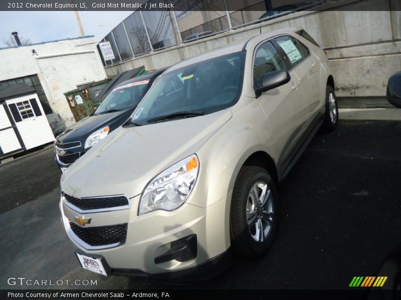 Gold Mist Metallic / Jet Black 2012 Chevrolet Equinox LS
