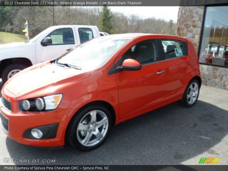 Inferno Orange Metallic / Jet Black/Dark Titanium 2012 Chevrolet Sonic LTZ Hatch