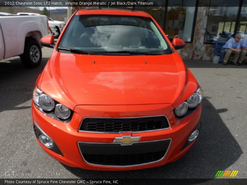 Inferno Orange Metallic / Jet Black/Dark Titanium 2012 Chevrolet Sonic LTZ Hatch