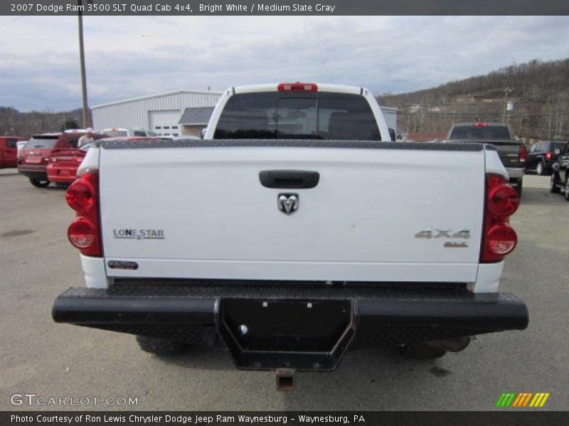 Bright White / Medium Slate Gray 2007 Dodge Ram 3500 SLT Quad Cab 4x4