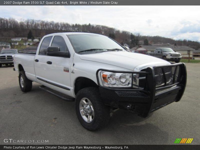 Bright White / Medium Slate Gray 2007 Dodge Ram 3500 SLT Quad Cab 4x4