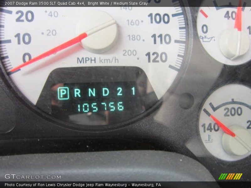 Bright White / Medium Slate Gray 2007 Dodge Ram 3500 SLT Quad Cab 4x4