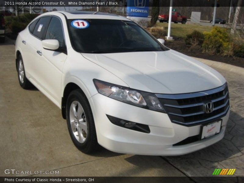 White Diamond Pearl / Black 2011 Honda Accord Crosstour EX
