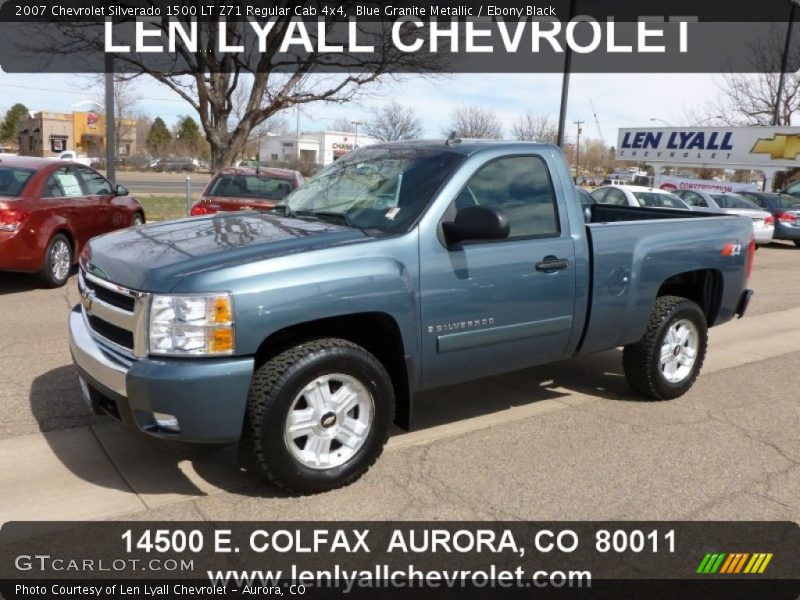 Blue Granite Metallic / Ebony Black 2007 Chevrolet Silverado 1500 LT Z71 Regular Cab 4x4